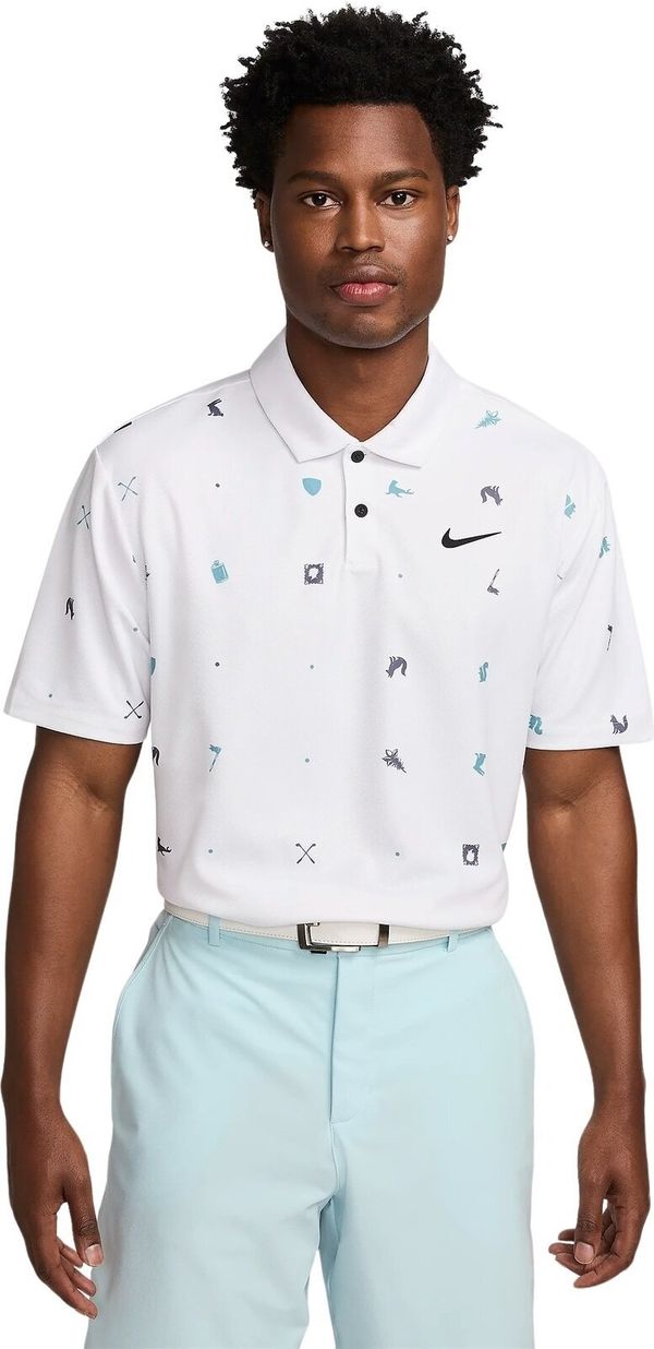 Nike Nike Tour Icon Print White/Black 2XL Риза за поло