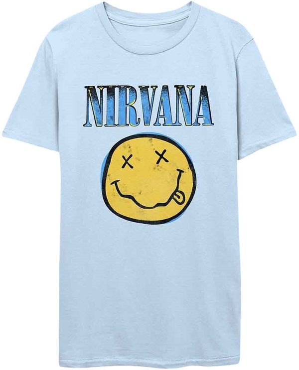 Nirvana Nirvana Риза Xerox Happy Face Blue Unisex Light Blue L