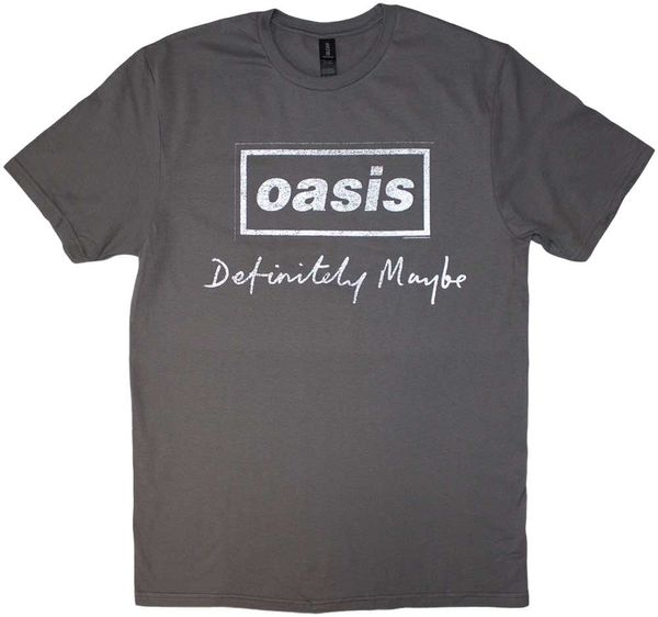 Oasis Oasis Риза Definitely Maybe Distressed Text Logo Unisex Charcoal Grey 2XL