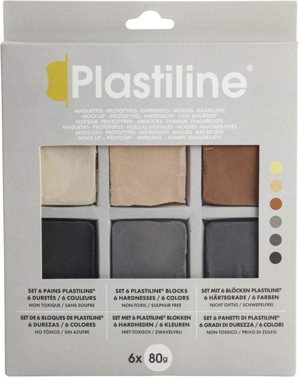 Plastiline Plastiline Set Plasticine Sample Blocks Професионална глина 6 x 80 g
