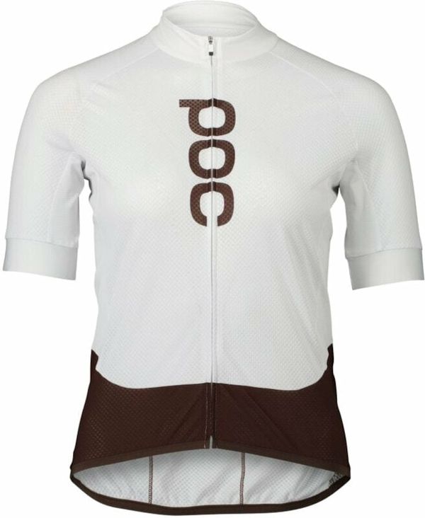 POC POC Essential Road Women's Logo Jersey Джърси Hydrogen White/Axinite Brown S