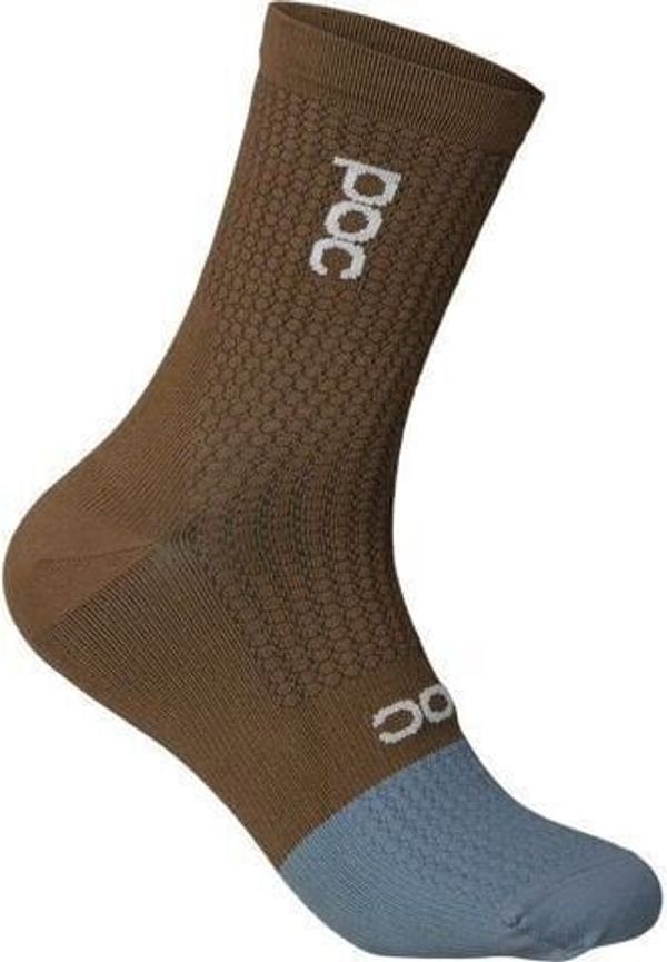 POC POC Flair Sock Mid Jasper Brown/Calcite Blue L Чорапи за колоездене