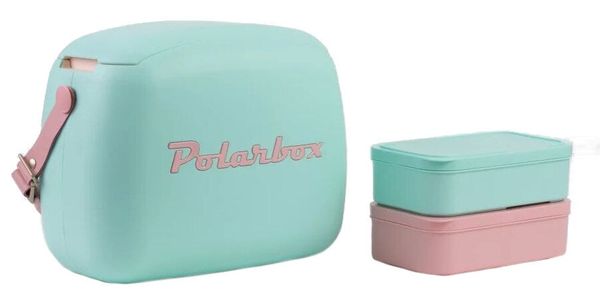 Polarbox Polarbox Summer Retro Cooler Bag 6L Pop Verde Rosa