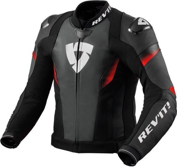 Rev'it! Rev'it! Jacket Control Black/Neon Red 50 Кожено яке