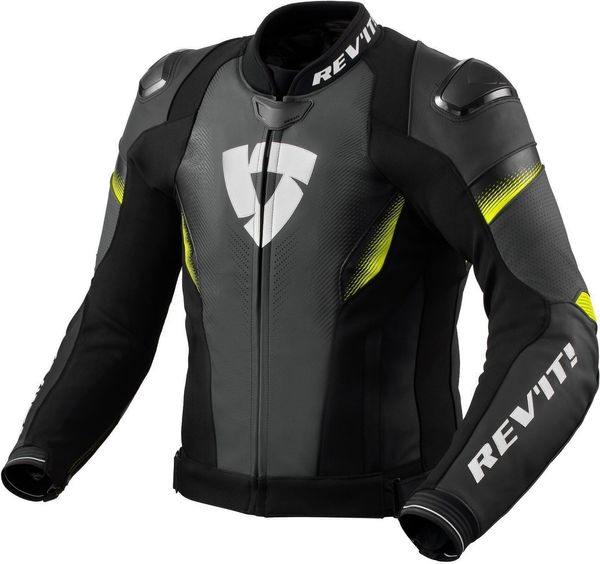 Rev'it! Rev'it! Jacket Control Black/Neon Yellow 48 Кожено яке