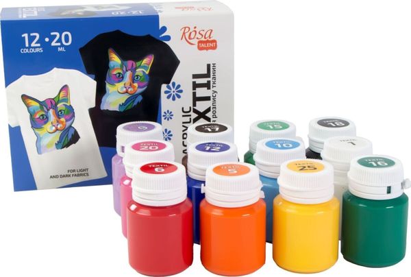 Rosa Rosa 134122 Комплект цветове за текстил 12 x 20 ml