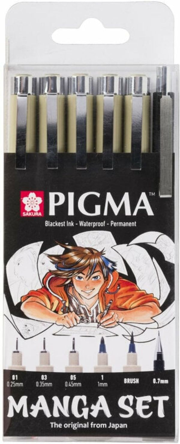 Sakura Sakura Pigma Micron Manga Технически химикалки Black 6 бр