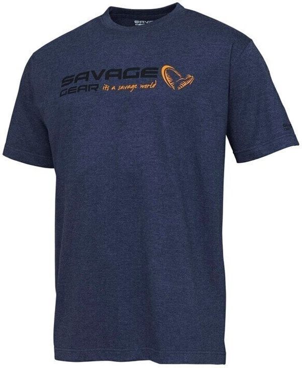 Savage Gear Savage Gear Тениска Signature Logo T-Shirt Blue Melange 2XL
