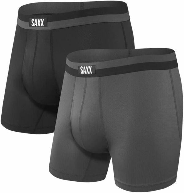 SAXX SAXX Sport Mesh 2-Pack Boxer Brief Black/Graphite S