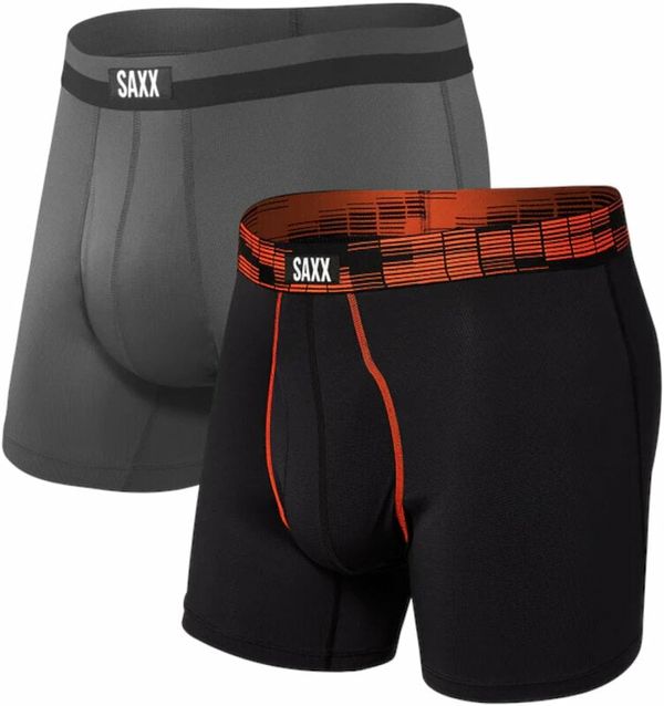 SAXX SAXX Sport Mesh 2-Pack Boxer Brief Black Digi Dna/Graphite L Фитнес бельо