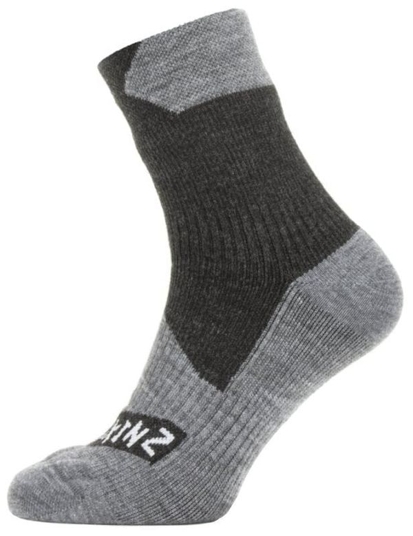 Sealskinz Sealskinz Waterproof All Weather Ankle Length Sock Black/Grey Marl L