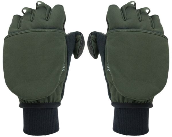 Sealskinz Sealskinz Windproof Cold Weather Convertible Mitten Olive Green/Black S Велосипед-Ръкавици