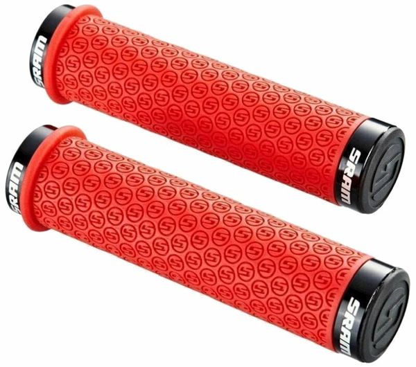 SRAM SRAM DH Silicone Locking Grips with Double Clamps & End Plugs, Red