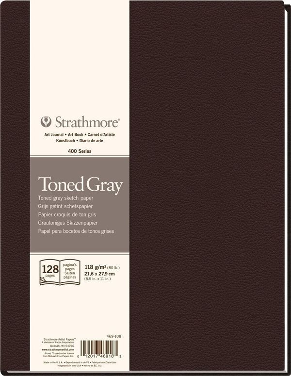Strathmore Strathmore Serie 400 Toned Gray Hardbound Book Скицник 28 x 22 cm 118 g