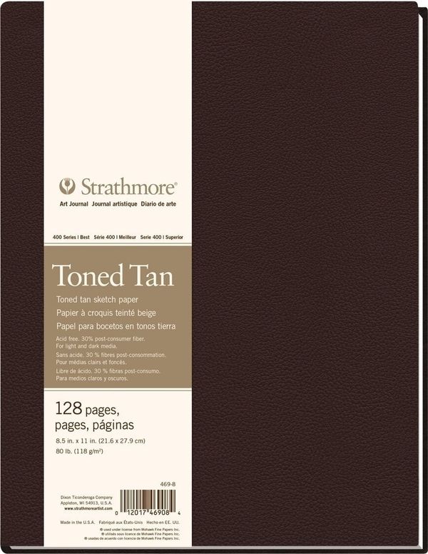 Strathmore Strathmore Serie 400 Toned Tan Hardbound Book Скицник 28 x 22 cm 118 g