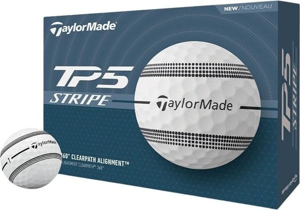 TaylorMade TaylorMade TP5 White Stripe Нова топка за голф