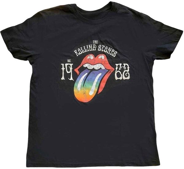 The Rolling Stones The Rolling Stones Риза Sixty Rainbow Tongue '62 Unisex Black 2XL
