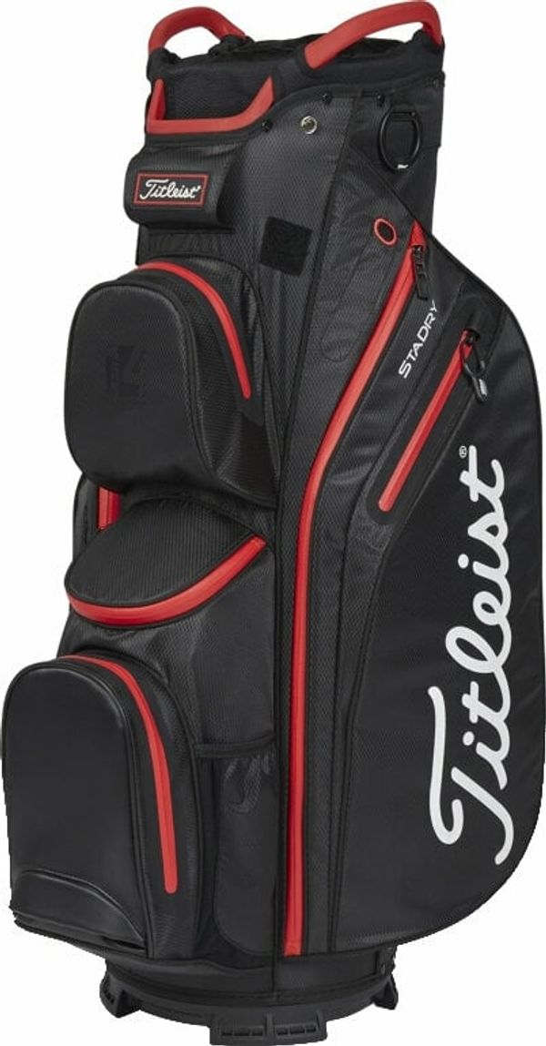 Titleist Titleist Cart 14 StaDry Black/Black/Red Чантa за голф