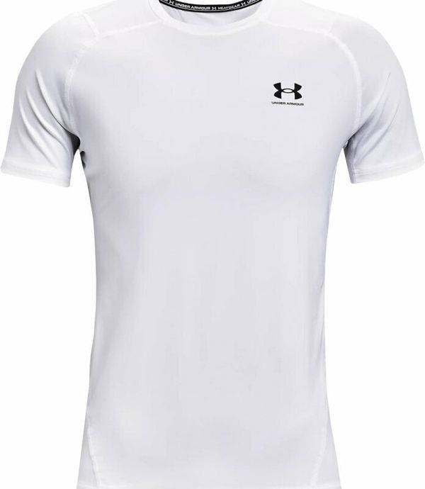 Under Armour Under Armour Men's HeatGear Armour Fitted Short Sleeve White/Black M Тениска с къс ръкав за бягане