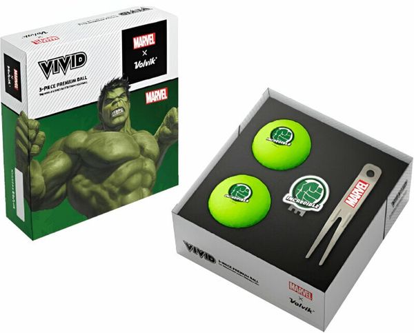 Volvik Volvik Marvel Hulk 2 Pack Golf Balls Plus Marker and Pitchfork