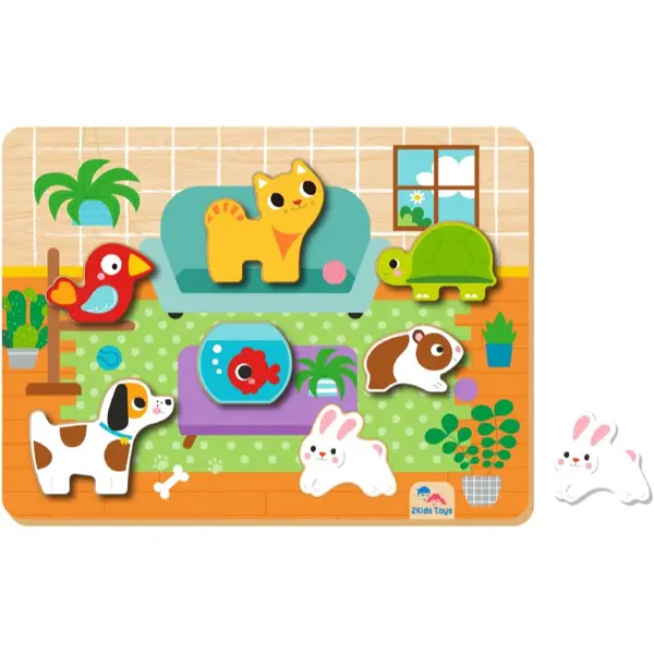 2Kids Toys 2Kids Toys Shape Puzzles играчка сортер Pets 12 m+ 8 бр.