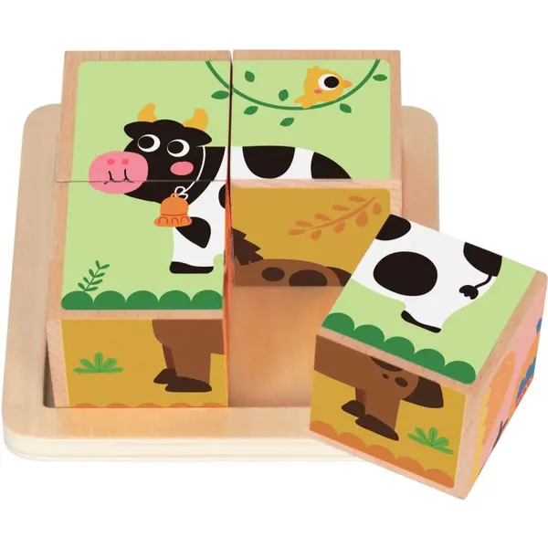 2Kids Toys 2Kids Toys Wooden Blocks Farm 2 кубчета от дърво 18m+ 4 бр.