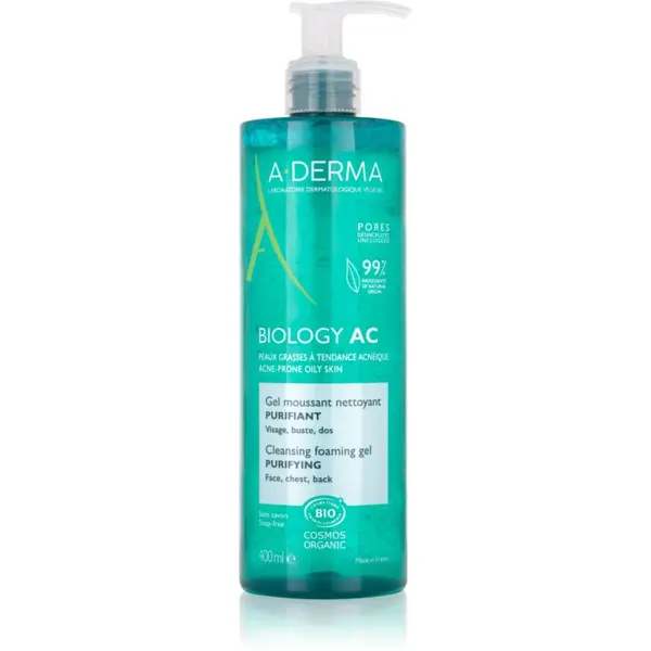 A-Derma A-Derma Biology AC пенлив почистващ гел за смесена и мазна кожа 400 мл.