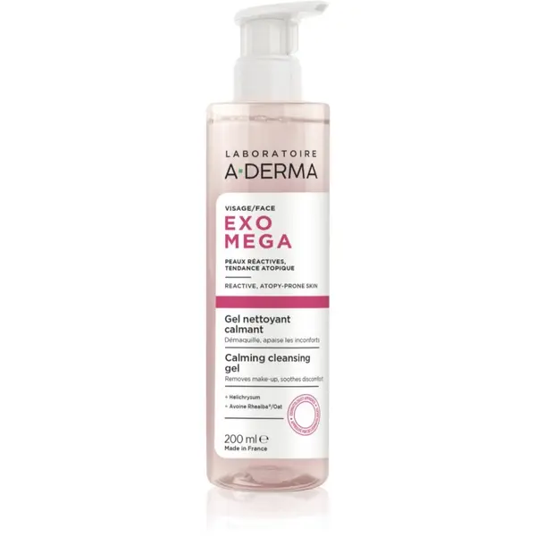 A-Derma A-Derma Exomega Calming Cleansing Gel почистващ и премахващ грима гел с успокояващ ефект 200 мл.
