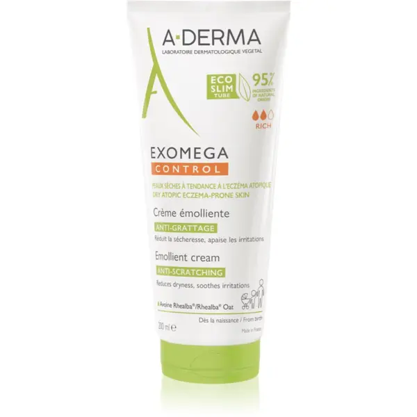 A-Derma A-Derma Exomega Control Emollient Cream крем за тяло за много суха чуствителна и атопична кожа 200 мл.
