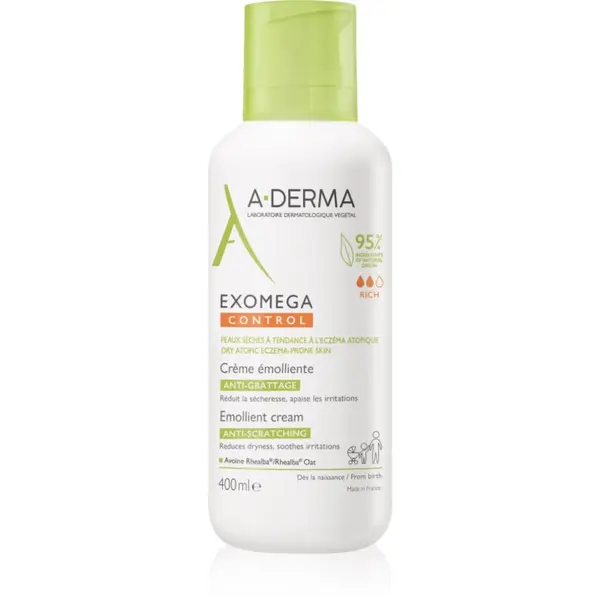 A-Derma A-Derma Exomega Control Emollient Cream крем за тяло за много суха чуствителна и атопична кожа 400 мл.