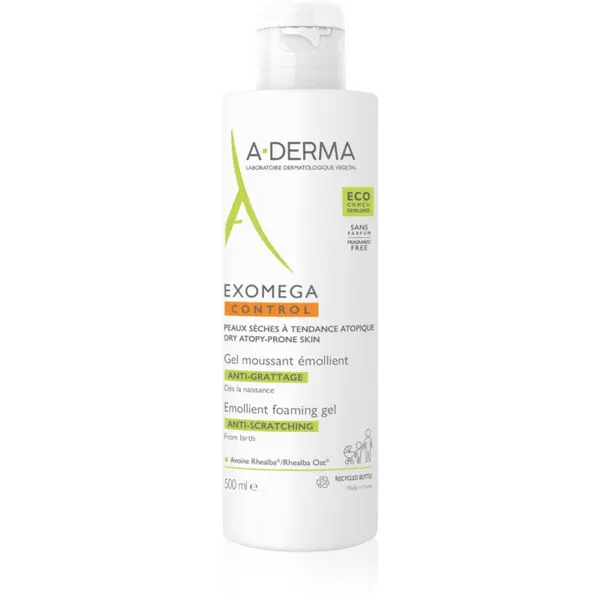 A-Derma A-Derma Exomega Control Emollient Foaming gel овлажняващ гел-пяна за суха атопична кожа 500 мл.