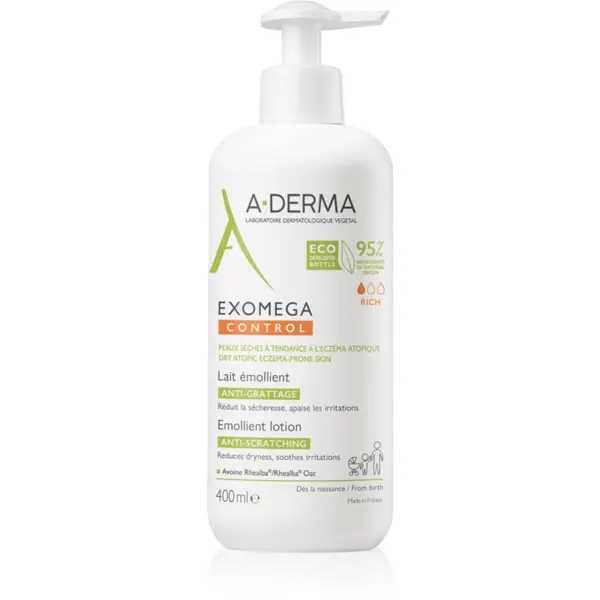 A-Derma A-Derma Exomega Control Emollient Lotion тоалетно мляко за тяло против възпаление и сърбеж 400 мл.