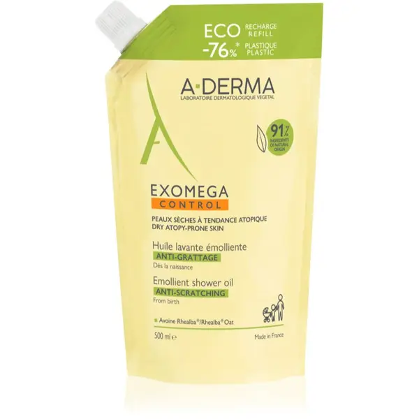 A-Derma A-Derma Exomega Control Emollient Shower Oil омекотяващо душ олио пълнител 500 мл.