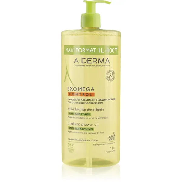 A-Derma A-Derma Exomega Control Emollient Shower Oil омекотяващо душ олио за суха към атопична кожа 1000 мл.
