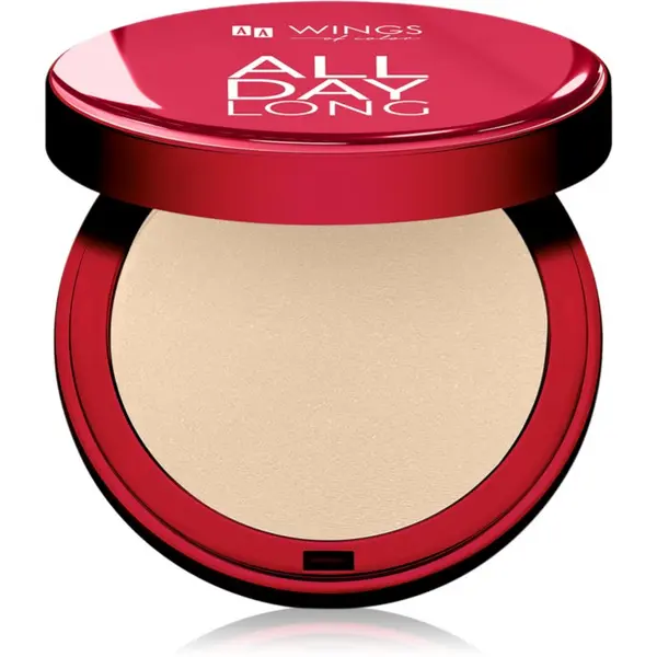 AA Wings of Color AA Wings of Color All Day Long Pressed Setting Powder компактна пудра с матиращ ефект цвят 02 Natural Medium 9 гр.