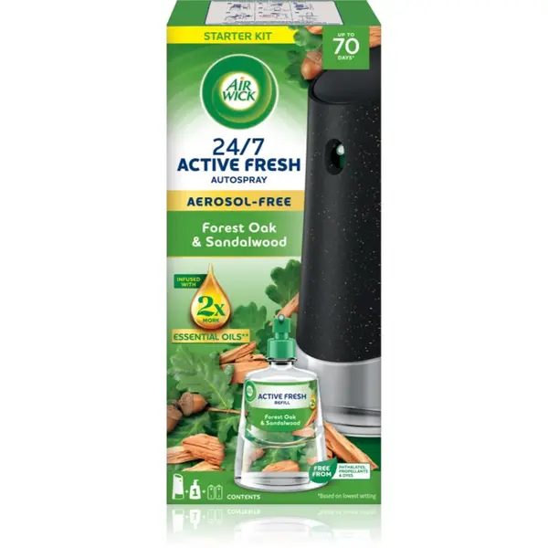 Air Wick Air Wick Active Fresh Forest Oak & Sandalwood автоматичен освежител за въздух с пълнител 228 мл.