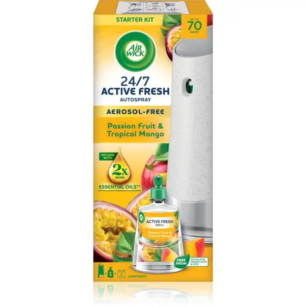 Air Wick Air Wick Active Fresh Passion Fruit & Tropical Mango автоматичен освежител за въздух с пълнител 228 кг