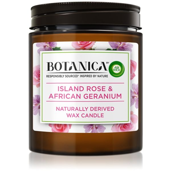 Air Wick Air Wick Botanica Island Rose & African Geranium ароматна свещ  с аромат на рози 205 гр.