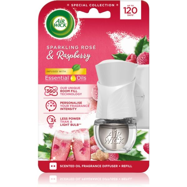 Air Wick Air Wick Electric Sparkling Rose & Raspberry електрически уред за освежаване на въздуха с пълнител 19 мл.