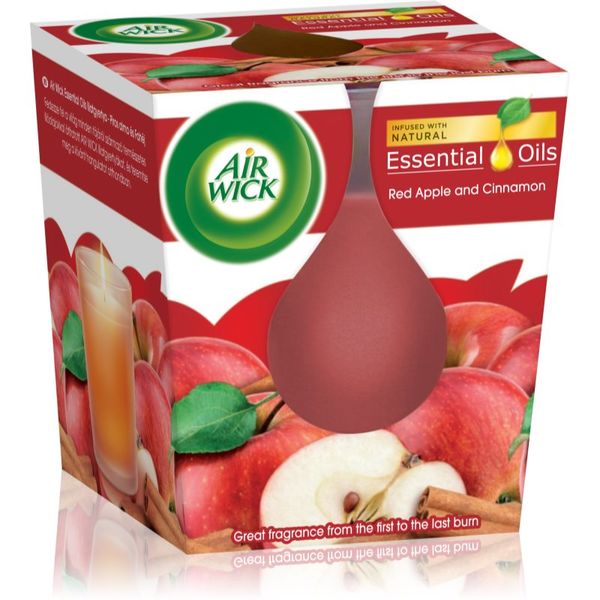 Air Wick Air Wick Essential Oil Red Apple & Cinnamon ароматна свещ 105 гр.