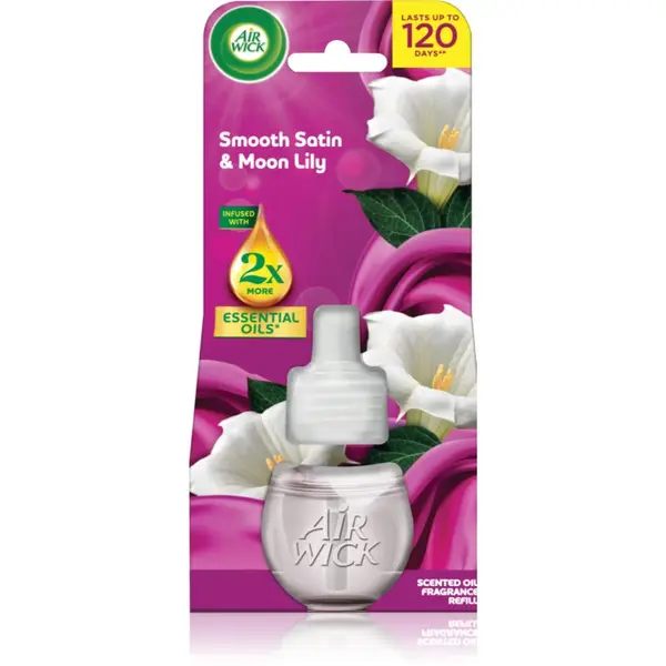 Air Wick Air Wick Essential Oils Smooth Satin & Moon Lily пълнител за електрически дифузер 19 мл.