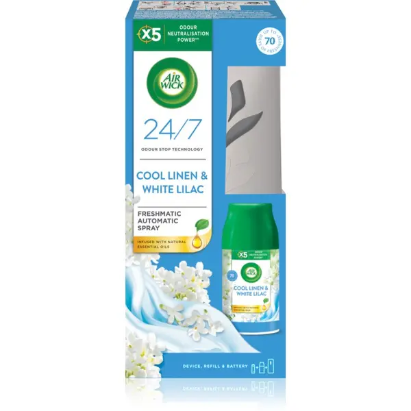Air Wick Air Wick Freshmatic Cool Linen & White Lilac автоматичен освежител за въздух с пълнител 250 мл.