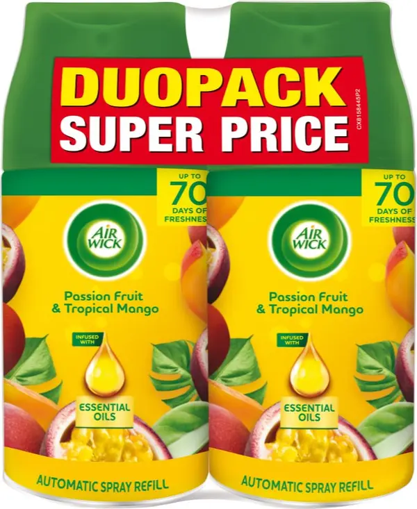 Air Wick Air Wick Freshmatic Passion Fruit & Tropical Mango ароматизатор за въздух пълнител с аромат DUO 2x250 мл.