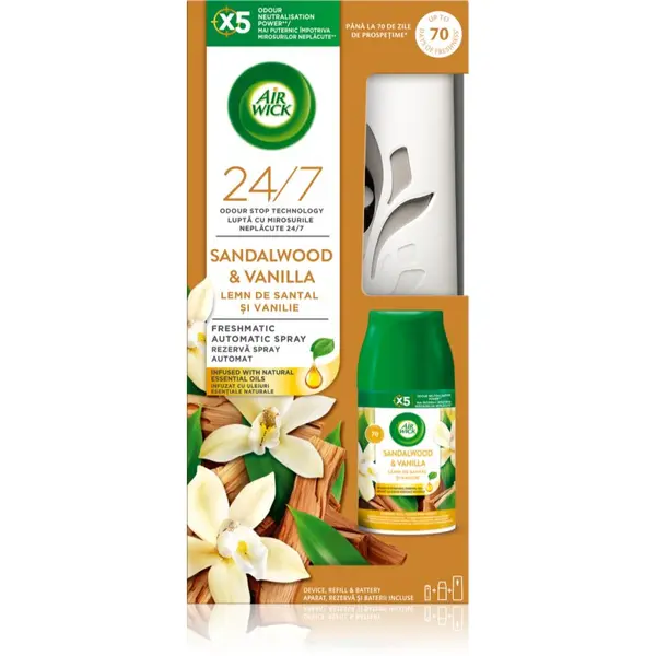 Air Wick Air Wick Freshmatic Sandalwood & Vanilla автоматичен освежител за въздух с пълнител 250 мл.