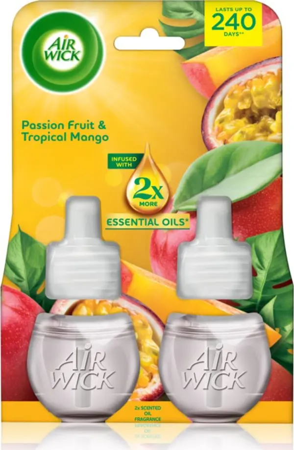 Air Wick Air Wick Passion Fruit & Tropical Mango пълнител за електрически дифузер 2x19 мл.