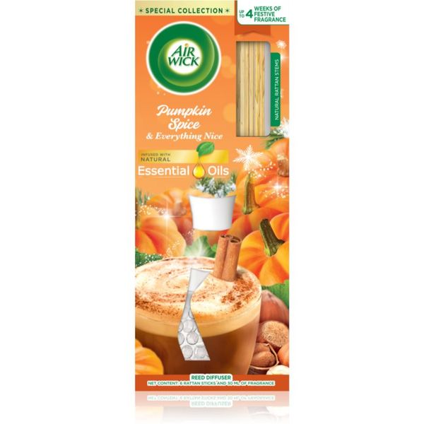 Air Wick Air Wick Reed Diffuser Pumpkin Spice & Everything Fine aроматизиращ дифузер с пълнител 25 мл.