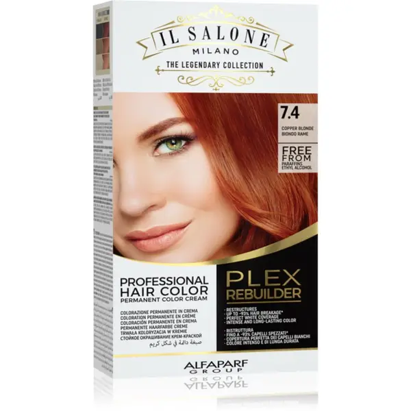 Alfaparf Milano Alfaparf Milano Il Salone Milano Plex Rebuilder перманентната боя за коса цвят 7.4 - Copper Blonde 1 бр.