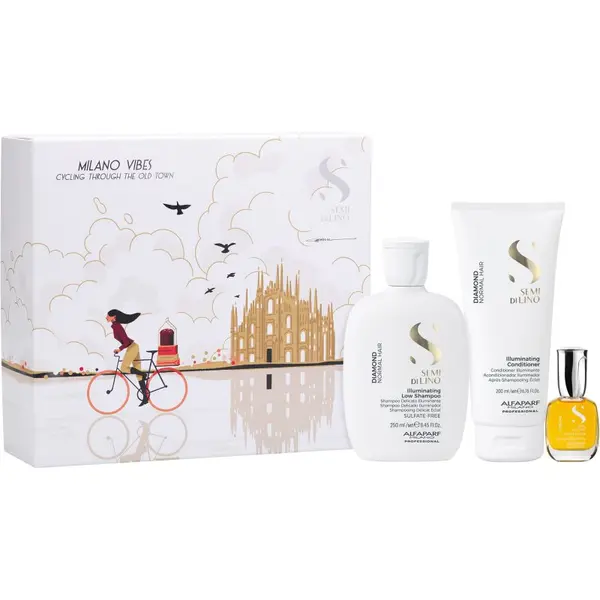 Alfaparf Milano Alfaparf Milano Semi di Lino Diamond Holiday Kit подаръчен комплект за блясък и мекота на косата