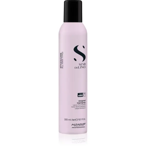 Alfaparf Milano Alfaparf Milano Semi di Lino Style&Care Original Hairspray лак за коса със силна фиксация за блясък за всички видове коса 300 мл.