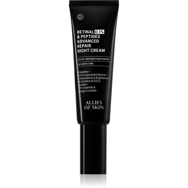Allies of Skin Allies of Skin 0.1% Retinal & Peptides Advanced Repair Night Cream ревитализиращ нощен крем 48 мл.